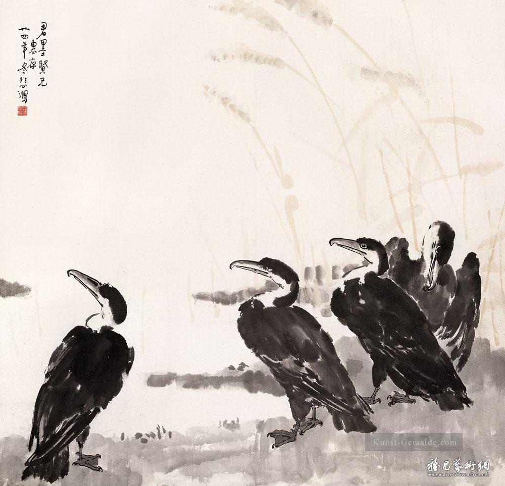 Xu Beihong Vögelen Chinesische Malerei Ölgemälde